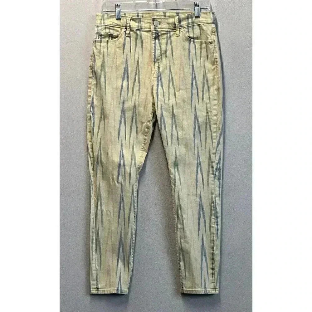 Ann Taylor Loft Women's Sz 28/6 Chevron Print Mid Rise Modern Skinny Ankle Jeans